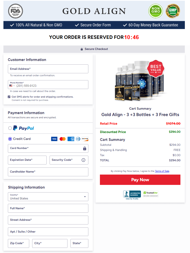 Gold Align Secure Checkout